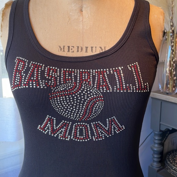 Baseball mom bling ribbed tank top L read slight defect. - Picture 10 of 12